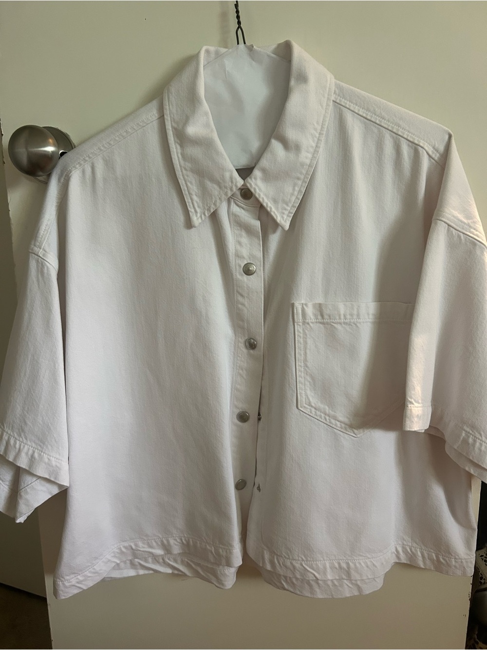 Agolde White Boxy Button-Up Shirt